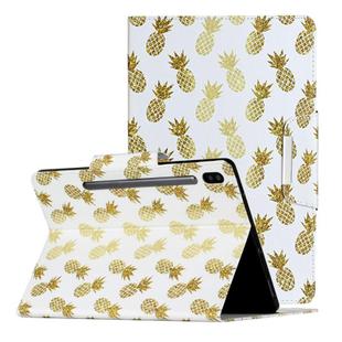 For Samsung Galaxy Tab S6 / T860 Painted Pattern Horizontal Flip Leather Case with Holder(Pineapple)