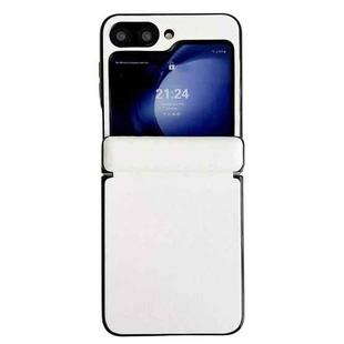 For Samsung Galaxy Z Flip6 Integrated Magnetic Axis Solid Color Leather Texture Phone Case(White)