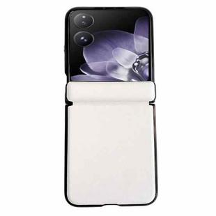 For Xiaomi Mix Flip Integrated Magnetic Axis Solid Color Leather Texture Phone Case(White)