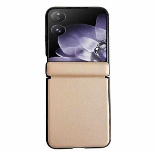 For Xiaomi Mix Flip Integrated Magnetic Axis Solid Color Leather Texture Phone Case(Gold)