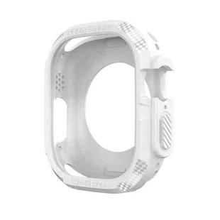 For Apple Watch 41mm Three-proof TPU Carbon Fiber Protective Case(White)