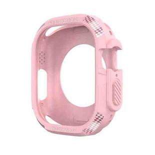 For Apple Watch 41mm Three-proof TPU Carbon Fiber Protective Case(Pink)