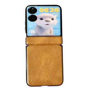 For Xiaomi Mix Flip Integrated Magnetic Axis Crazy Horse Texture Phone Case(Yellow)