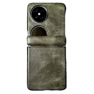 For Huawei P50 Pocket / Pocket 2 Integrated Magnetic Axis Crazy Horse Texture Phone Case(Green)