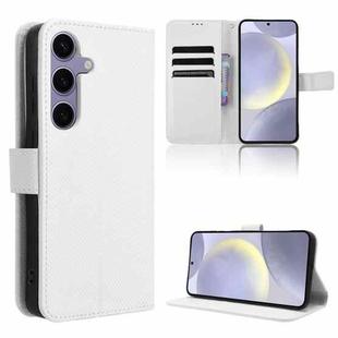 For Samsung Galaxy S24 FE 5G Diamond Texture Leather Phone Case(White)
