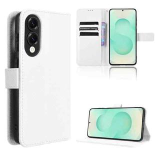 For Samsung Galaxy S25 Edge 5G Diamond Texture Leather Phone Case(White)