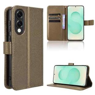 For Samsung Galaxy S25 Edge 5G Diamond Texture Leather Phone Case(Brown)