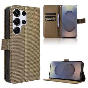 For Samsung Galaxy S25 Ultra 5G Diamond Texture Leather Phone Case(Brown)