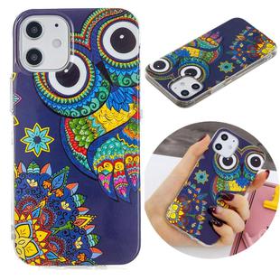 For iPhone 12 mini Luminous TPU Soft Protective Case(Blue Owl)