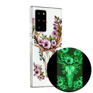 For Samsung Galaxy Note20 Ultra Luminous TPU Soft Protective Case(Flower Deer)