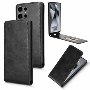 For Samsung Galaxy S24 Ultra 5G Magnetic Vertical Flip Leather Phone Case(Black)