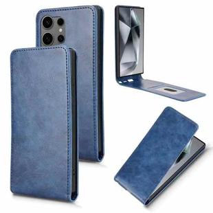 For Samsung Galaxy S24 Ultra 5G Magnetic Vertical Flip Leather Phone Case(Blue)