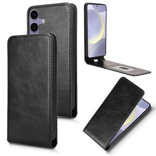 For Samsung Galaxy S25+ 5G Magnetic Vertical Flip Leather Phone Case(Black)