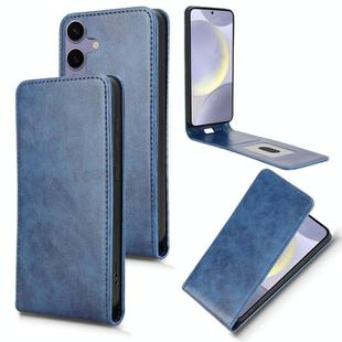For Samsung Galaxy S25 5G Magnetic Vertical Flip Leather Phone Case(Blue)