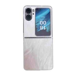 For OPPO Find N2 Flip Transparent Edge PC Folding Phone Case(Feather Yarn)