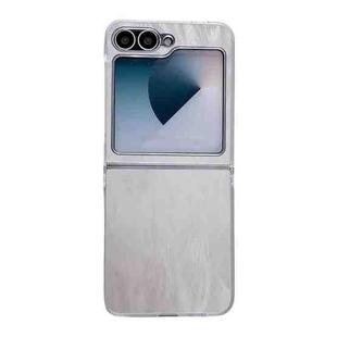 For Samsung Galaxy Z Flip6 5G Transparent Edge PC Folding Phone Case(Feather Yarn)