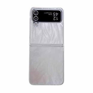 For Samsung Galaxy Z Flip4 5G Transparent Edge PC Folding Phone Case(Feather Yarn)