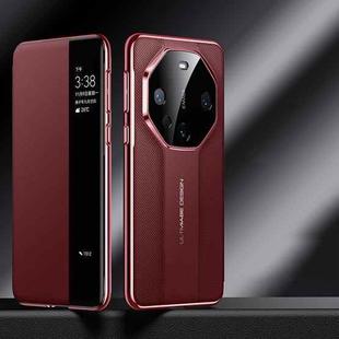 For Huawei Mate 60 Pro Smart View Window Imitation Ultimate Design Phone Case(Red)