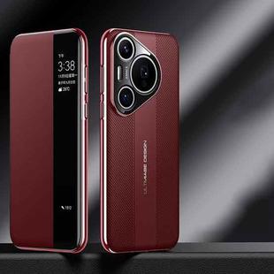 For Huawei Pura 70 Smart View Window Imitation Ultimate Design Phone Case(Red)