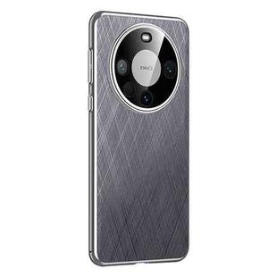 For Huawei Mate 60 Pro Plain Leather Paint PC Phone Case(Grey)