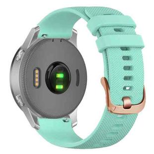 For Garmin 18mm Rose Gold Steel Buckle Silicone Watch Band(Teal)