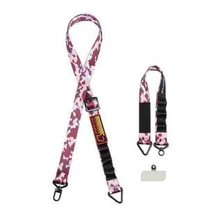 DUX DUCIS Outdoor Series Nylon Adjustable Crossbody Phone Lanyard(Camouflage Pink)