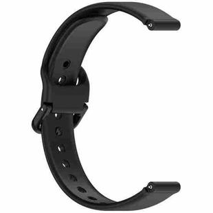 12mm Solid Color Nail Buckle Silicone Watch Band(Black)