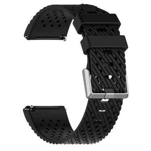 For Fitbit Versa / Versa 2 / Versa Lite 23cm Breathable Silicone Watch Band(Black)