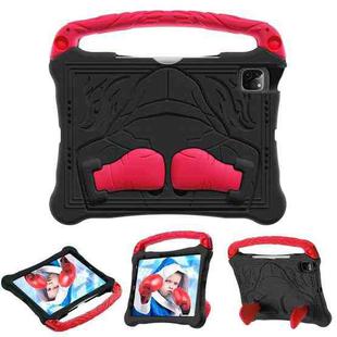 For iPad Pro 11 2022 / 2021 / 2020 Boxing Series Kickstand EVA Shockproof Tablet Case with Shoulder Strap(Black Red)