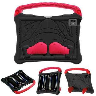 For iPad Pro 11 2024 Boxing Series Kickstand EVA Shockproof Tablet Case with Shoulder Strap(Black Red)