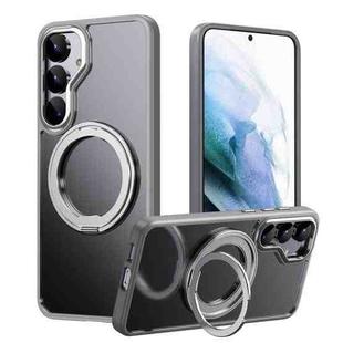 For Samsung Galaxy S25+ 5G Frosted 360 Degree MagSafe Magnetic Holder Phone Case(Grey)