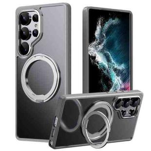 For Samsung Galaxy S25 Ultra 5G Frosted 360 Degree MagSafe Magnetic Holder Phone Case(Grey)