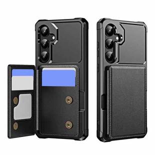 For Samsung Galaxy S24+ 5G Horizontal Flip Card Bag Holder Leather Phone Case(Black)