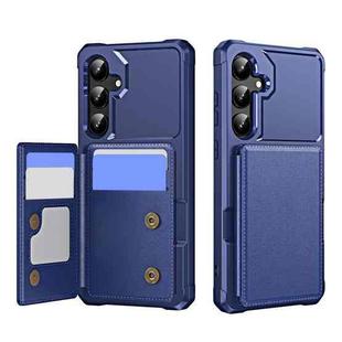 For Samsung Galaxy S24+ 5G Horizontal Flip Card Bag Holder Leather Phone Case(Dark Blue)