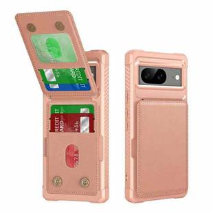 For Google Pixel 8 Vertical Flip Card Bag Holder Leather Phone Case(Rose Gold)