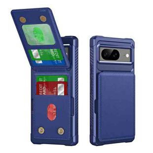 For Google Pixel 8 Vertical Flip Card Bag Holder Leather Phone Case(Dark Blue)