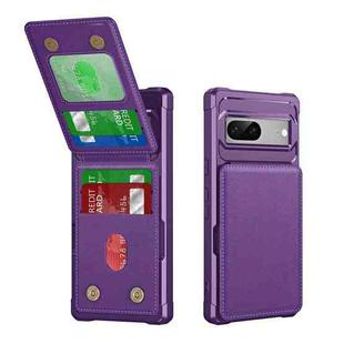 For Google Pixel 7 Vertical Flip Card Bag Holder Leather Phone Case(Purple)