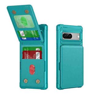 For Google Pixel 7 Vertical Flip Card Bag Holder Leather Phone Case(Cyan Green)