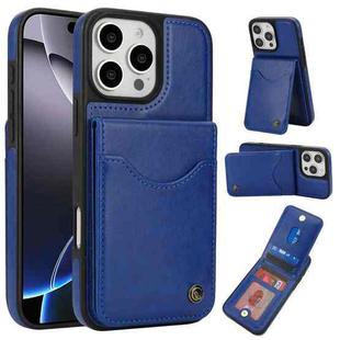 For iPhone 16 Pro Max AwQuer Vertical Flip Card Bag Holder Leather Phone Case(Blue)