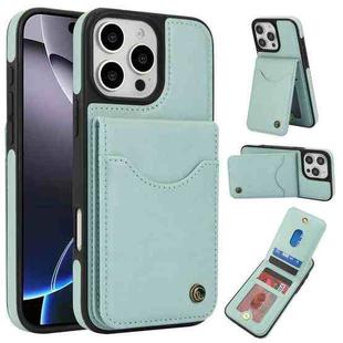 For iPhone 16 Pro AwQuer Vertical Flip Card Bag Holder Leather Phone Case(Green)