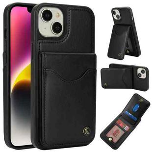 For iPhone 14 / 13 AwQuer Vertical Flip Card Bag Holder Leather Phone Case(Black)