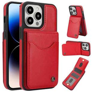 For iPhone 14 Pro Max AwQuer Vertical Flip Card Bag Holder Leather Phone Case(Red)