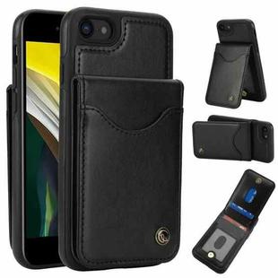For iPhone 7 / 8 / SE 2022 AwQuer Vertical Flip Card Bag Holder Leather Phone Case(Black)