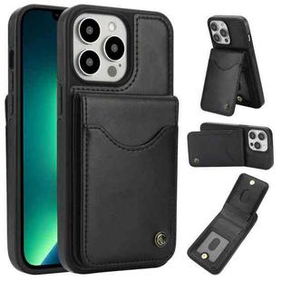 For iPhone 13 Pro Max AwQuer Vertical Flip Card Bag Holder Leather Phone Case(Black)