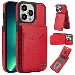 For iPhone 13 Pro Max AwQuer Vertical Flip Card Bag Holder Leather Phone Case(Red)