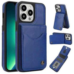 For iPhone 13 Pro Max AwQuer Vertical Flip Card Bag Holder Leather Phone Case(Blue)