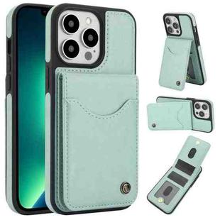 For iPhone 13 Pro AwQuer Vertical Flip Card Bag Holder Leather Phone Case(Green)