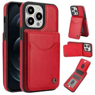 For iPhone 12 Pro Max AwQuer Vertical Flip Card Bag Holder Leather Phone Case(Red)