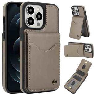 For iPhone 12 Pro Max AwQuer Vertical Flip Card Bag Holder Leather Phone Case(Grey)