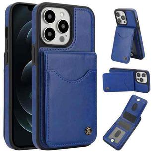 For iPhone 12 Pro Max AwQuer Vertical Flip Card Bag Holder Leather Phone Case(Blue)